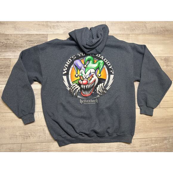 Hellanbach Inc. Who's Your Daddy? Pullover Gray Hoodie Sweater XL Clown - Picture 1 of 4